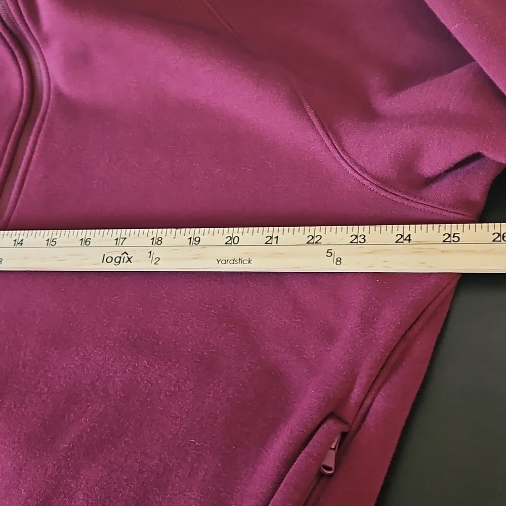 Fabletics Full Zip Hoodie, Maroon, XL